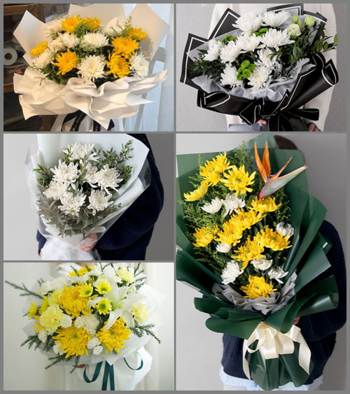 山东烟台蓬莱市登州街道凤凰社区白事花束代送